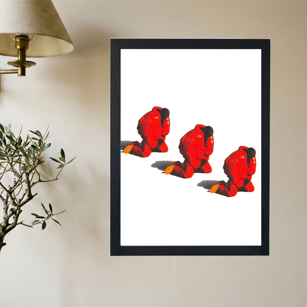 Kanye West 'Three Red Ye' Poster - Mockup 2