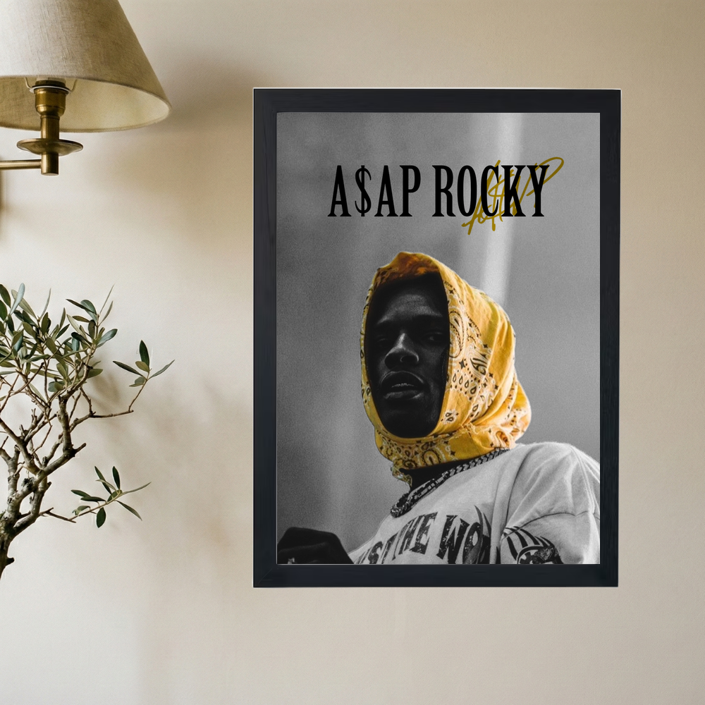 A$AP Rocky 'Gold Bandana' Poster - Mockup 2