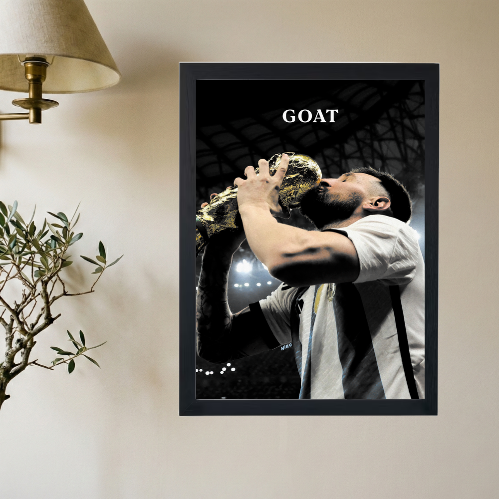 Messi 'The Goat' Poster - Mockup 2