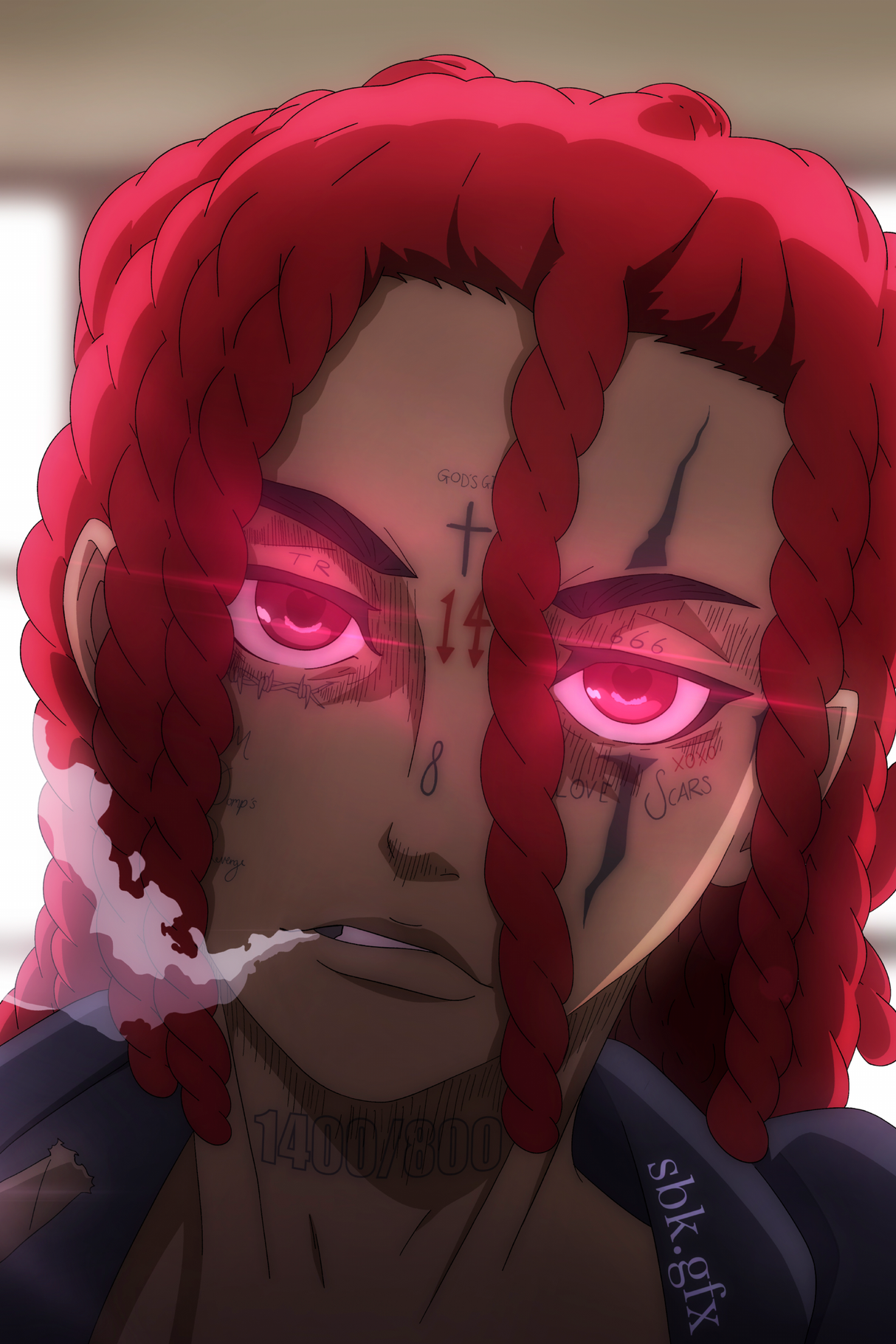Trippie Redd 'Trippie Smoke Glowing Redd Eyes' Poster - Mockup 1