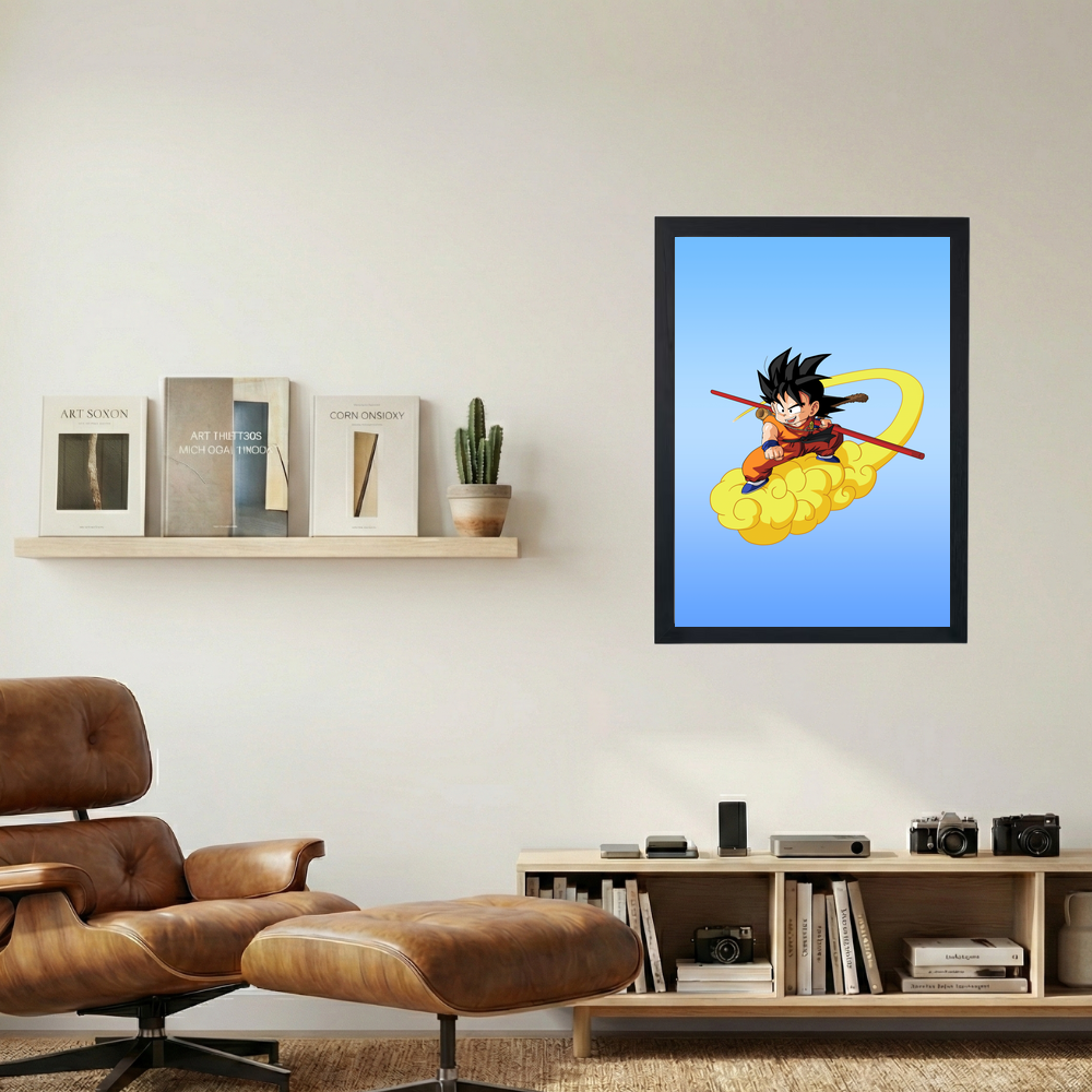 Goku 'Surfin Nimbus Cloud' Poster - Mockup 1