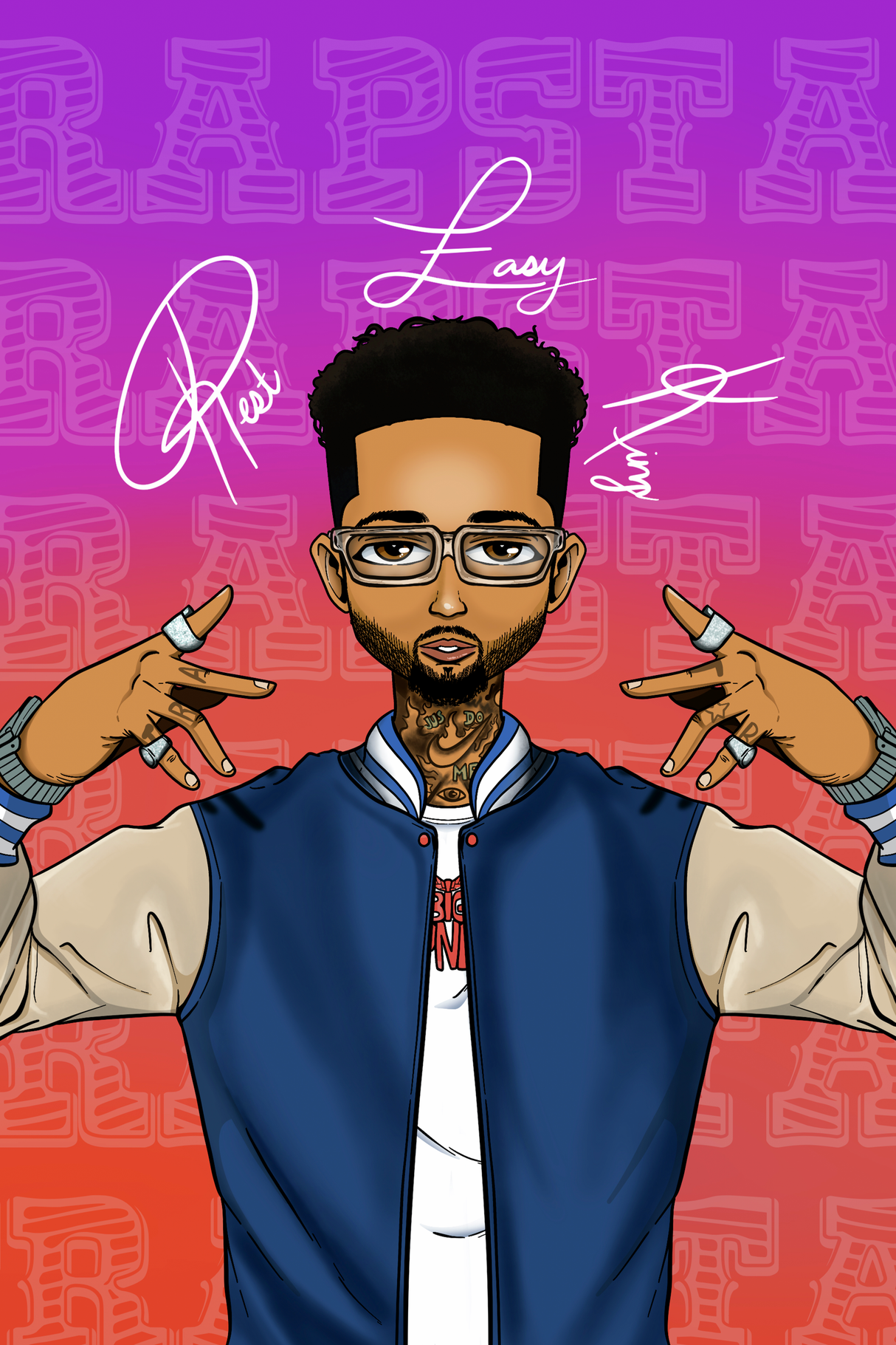 PNB Rock 'Rest Easy King' Poster - Mockup 1