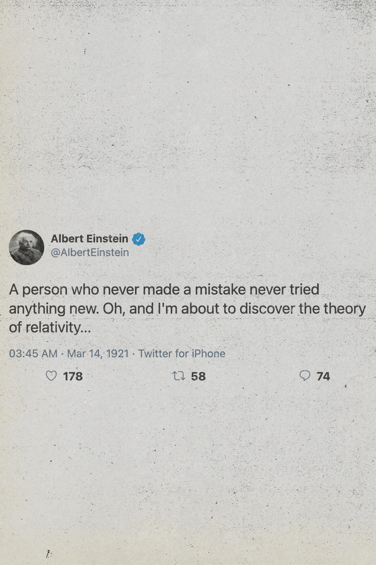 Albert Einstein Tweet Poster