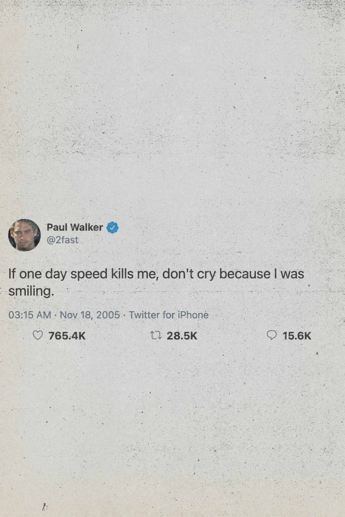 Paul Walker Tweet Poster