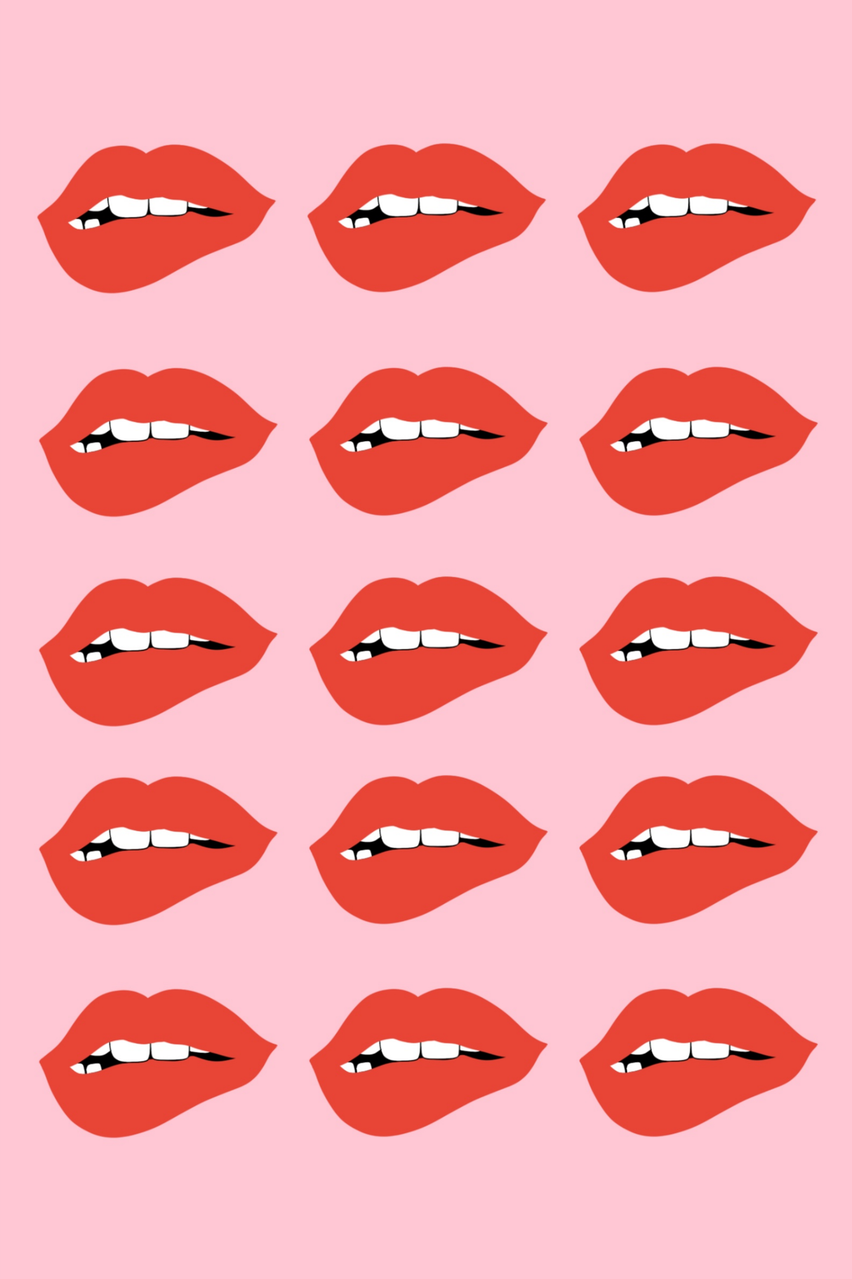 Pink 'Lips' Collage Poster