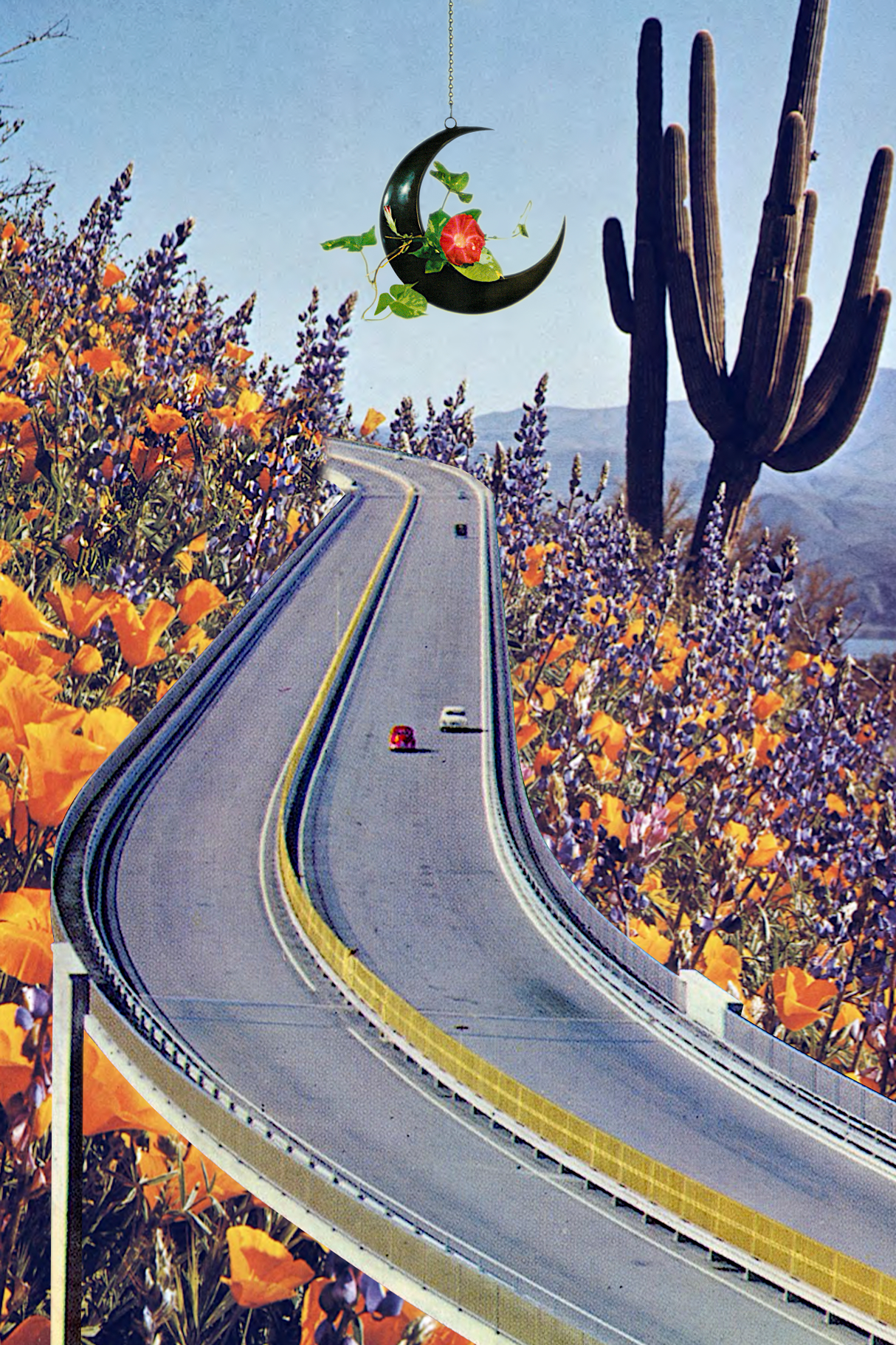 Flower Highway' Collage Poster