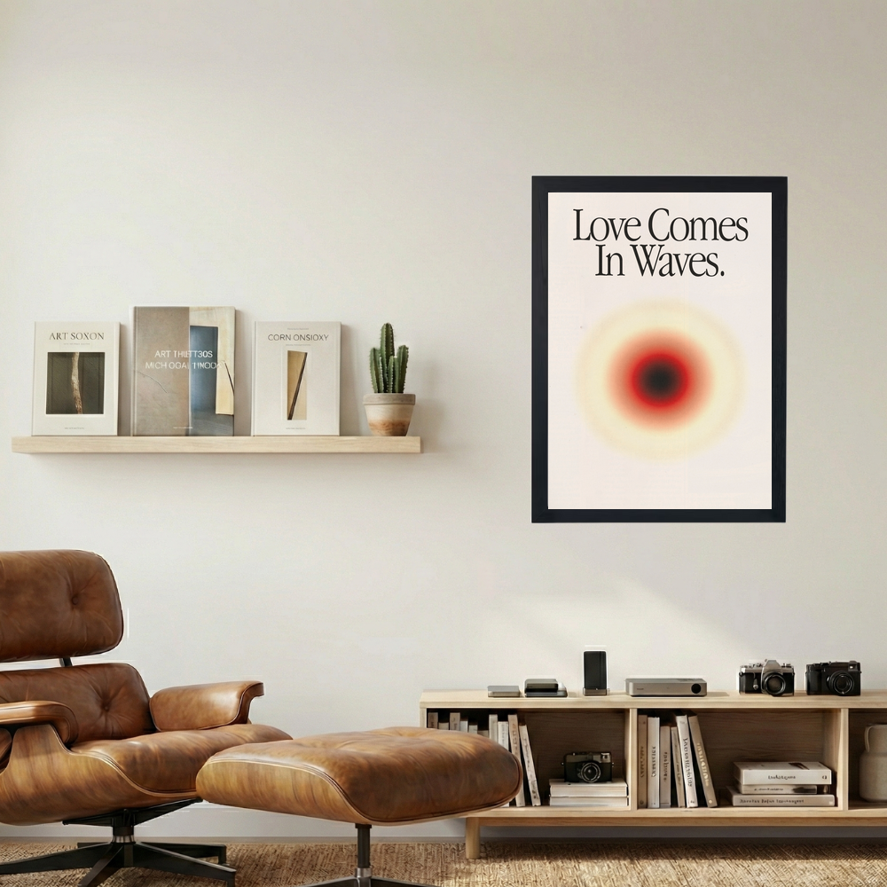 Love Comes In Waves' Poster - Mockup 1