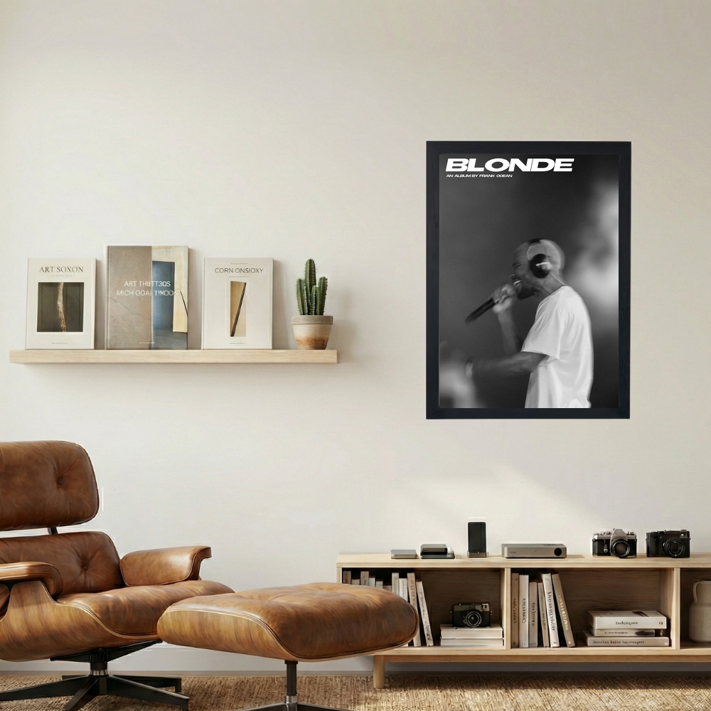 Frank Ocean 'Blond' B&W Poster - Mockup 1