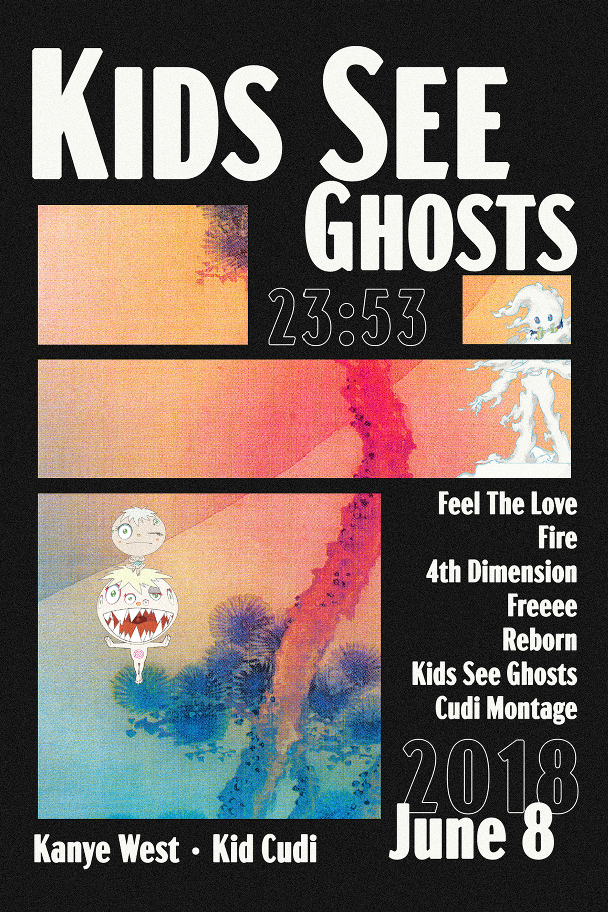 Kids See Ghosts Tracklist Poster