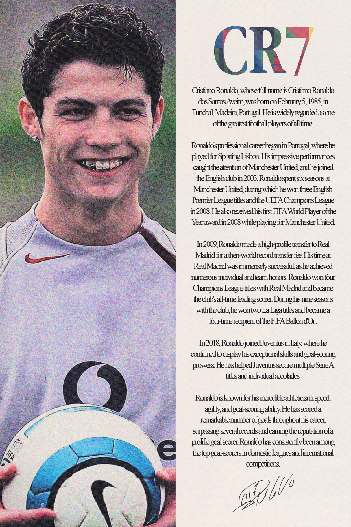 Cristiano Ronaldo 'Biography' Poster