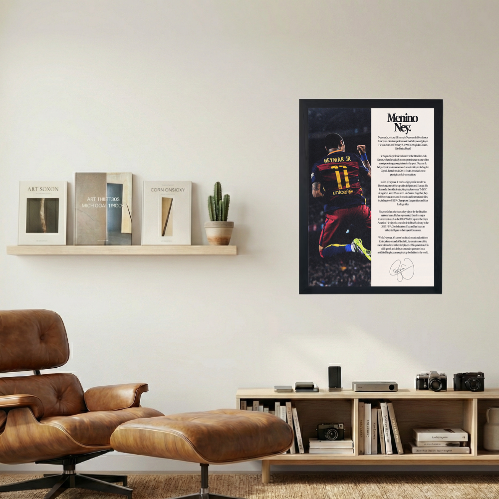 Neymar Jr 'Biography' Poster - Mockup 1