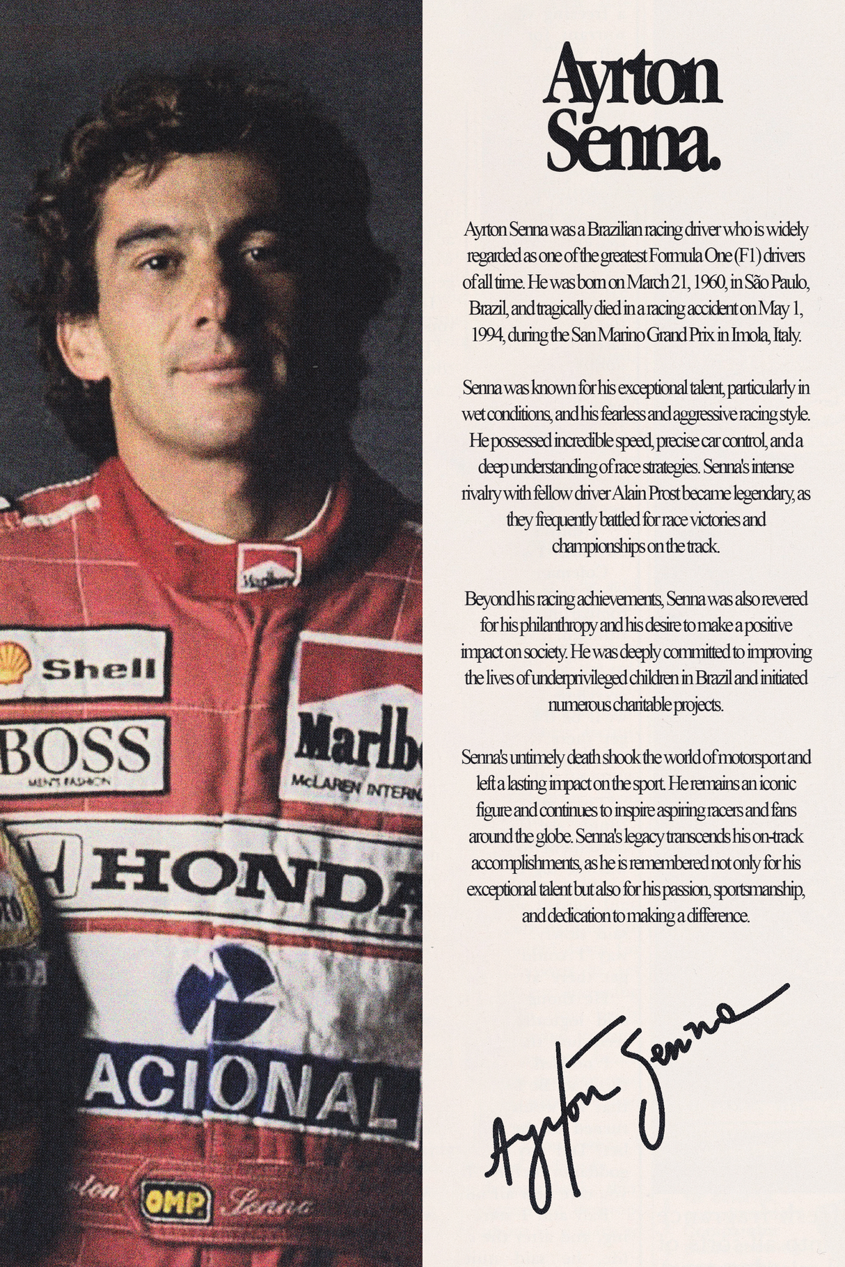 Ayrton Senna Poster