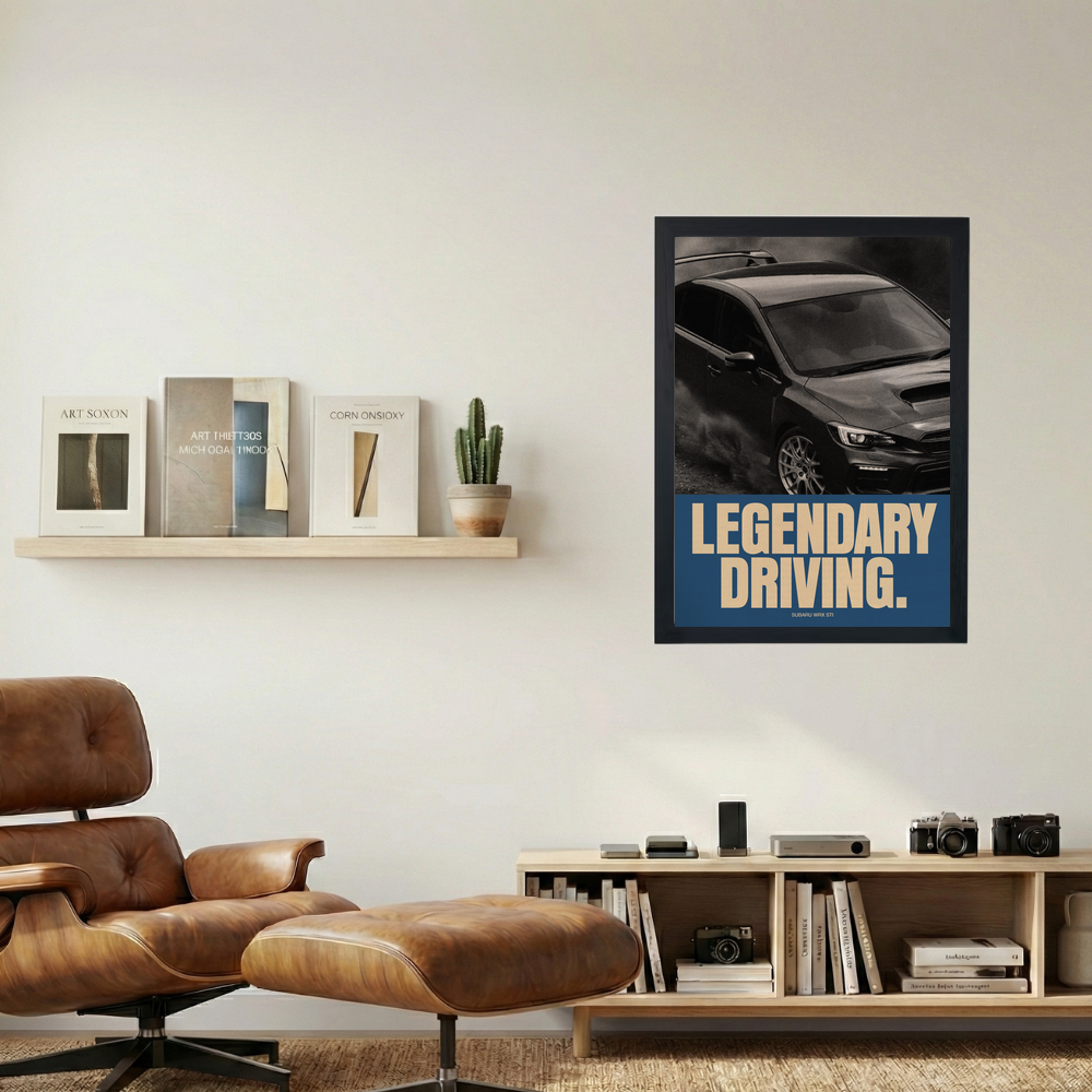 Subaru WRX STI 'Legendary Driving' Poster - Mockup 1