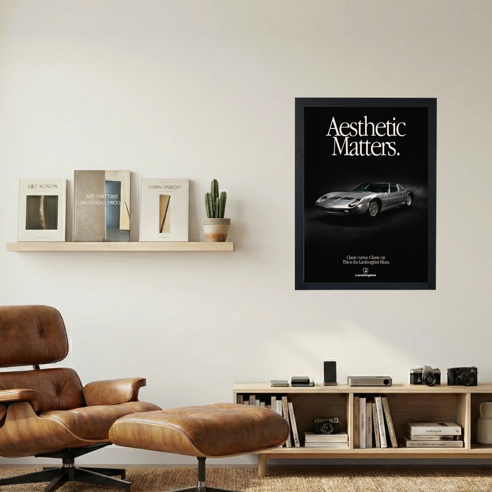 Lamborghini Miura 'Aesthetic Matters' Poster - Mockup 1