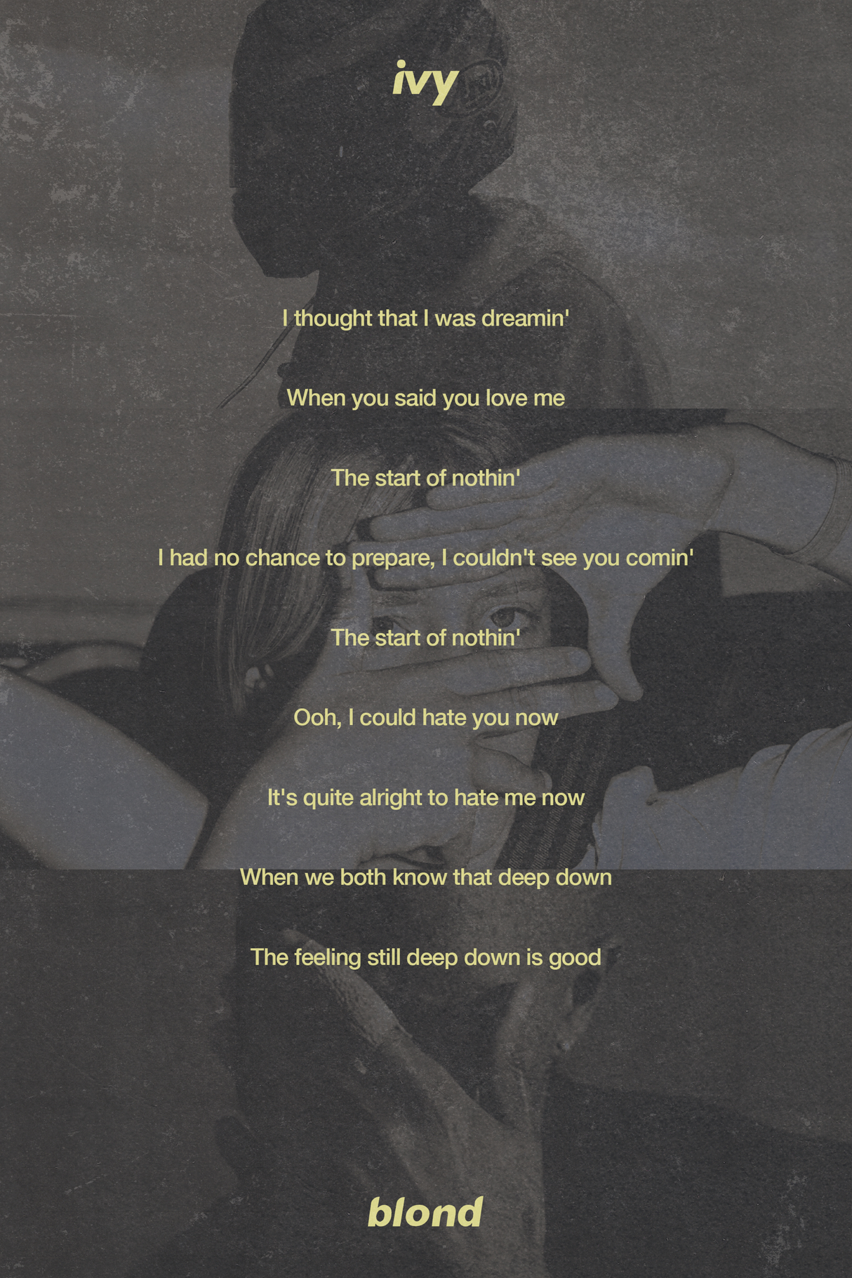Frank Ocean 'Ivy Lyrics' Poster