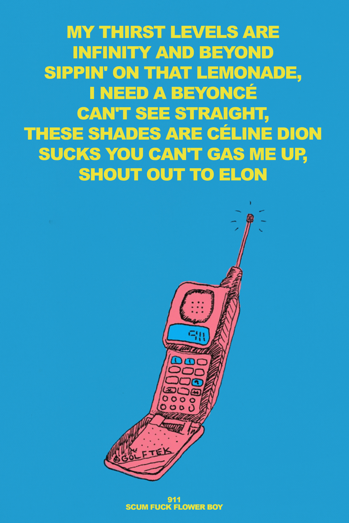Tyler, The Creator '911/Lonely' Lyrics Poster