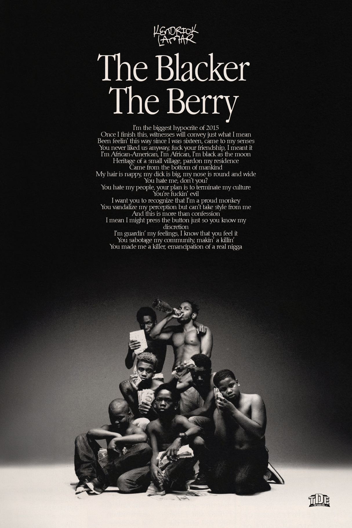 Kendrick Lamar 'Blacker The Berry' Lyrics Poster