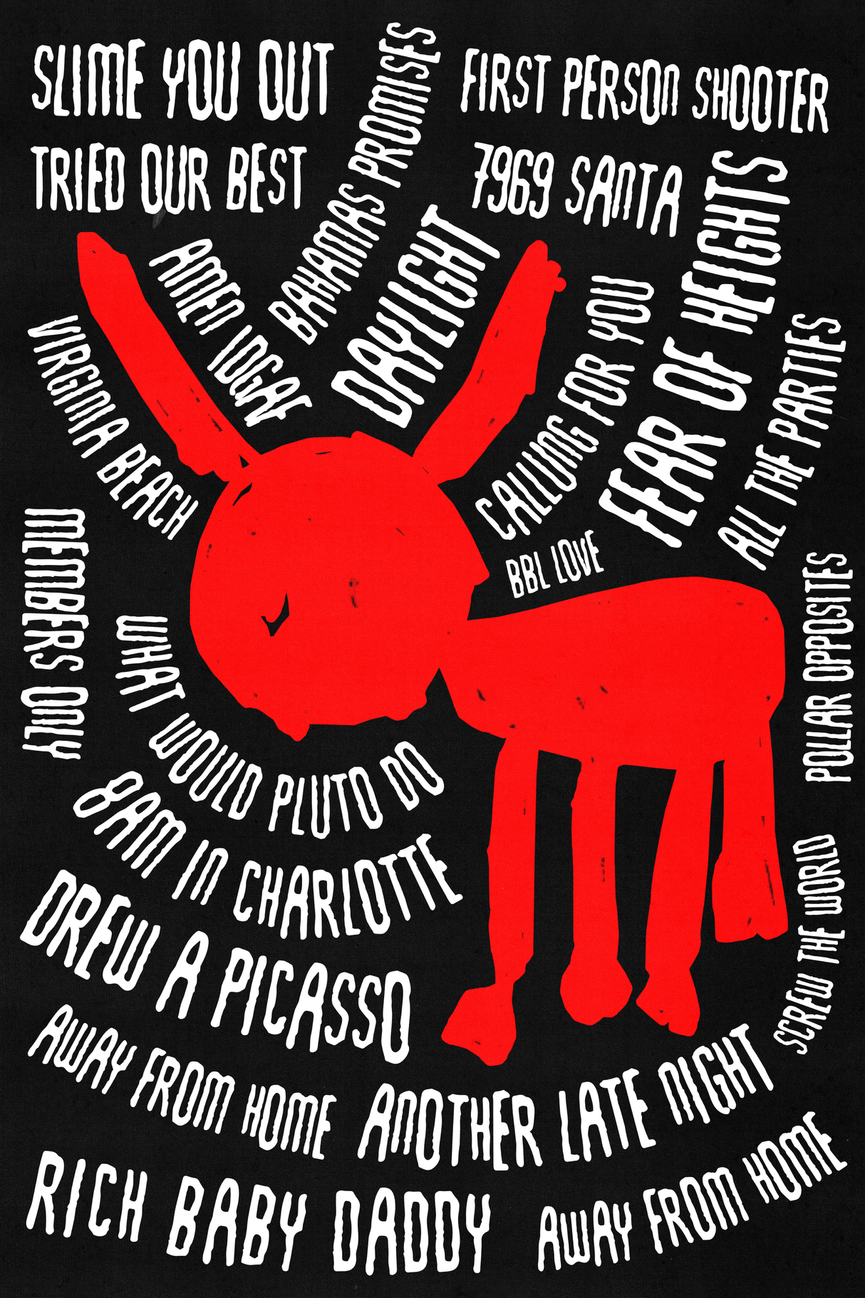 Drake 'For All The Dogs Tracklist' Poster