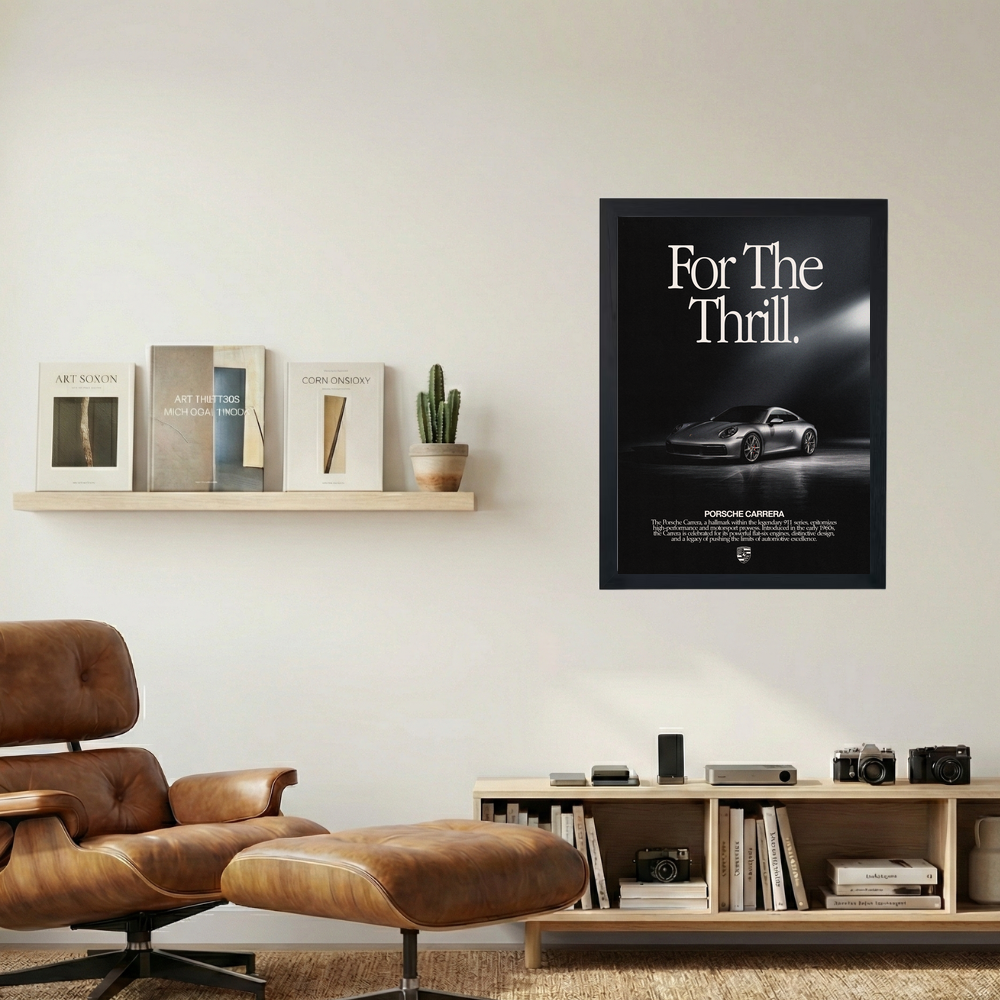 Porsche Carrera 'For The Thrill' Poster - Mockup 1