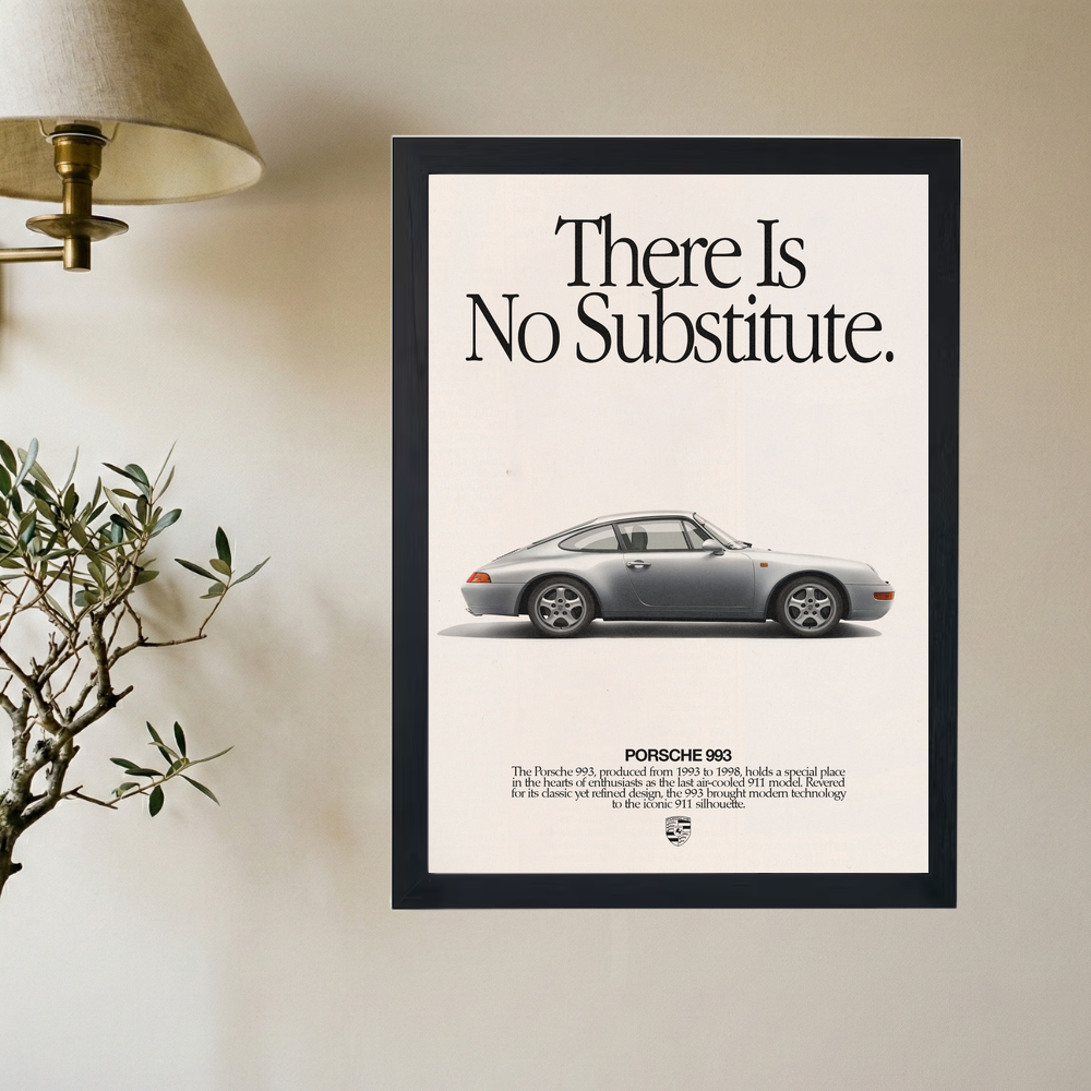 Porsche 993 'No Substitute' Poster V3 - Mockup 2