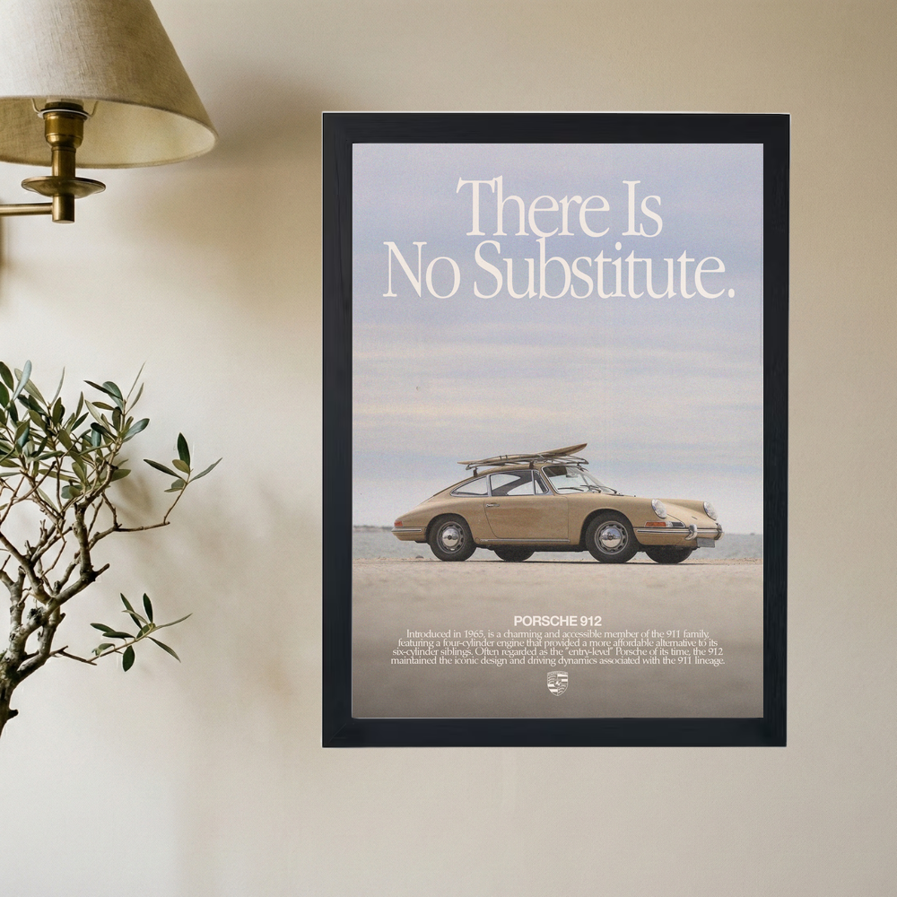 Porsche 912 'No Substitute' Poster V4 - Mockup 2