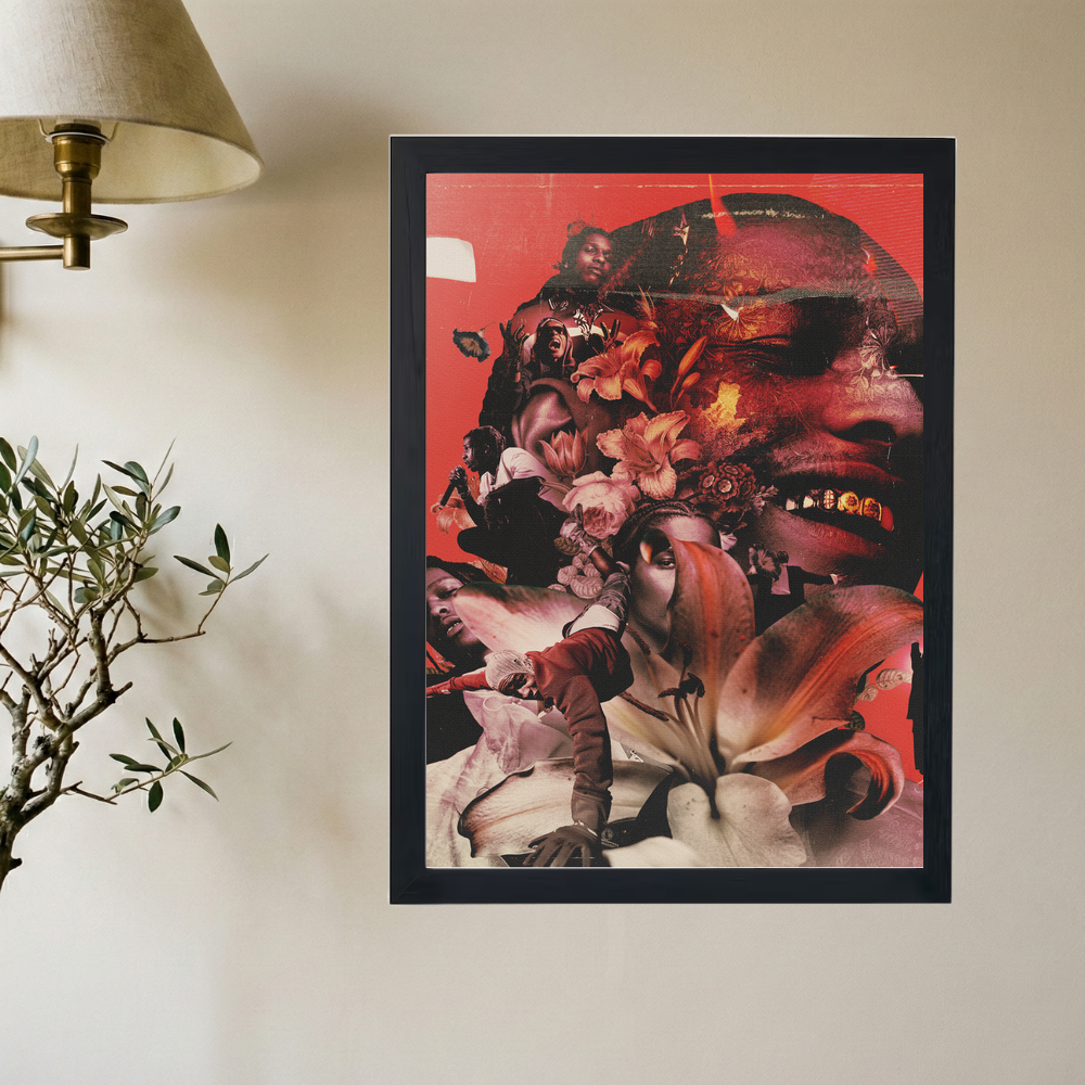 A$AP Rocky 'Floral Collage' Poster - Mockup 2