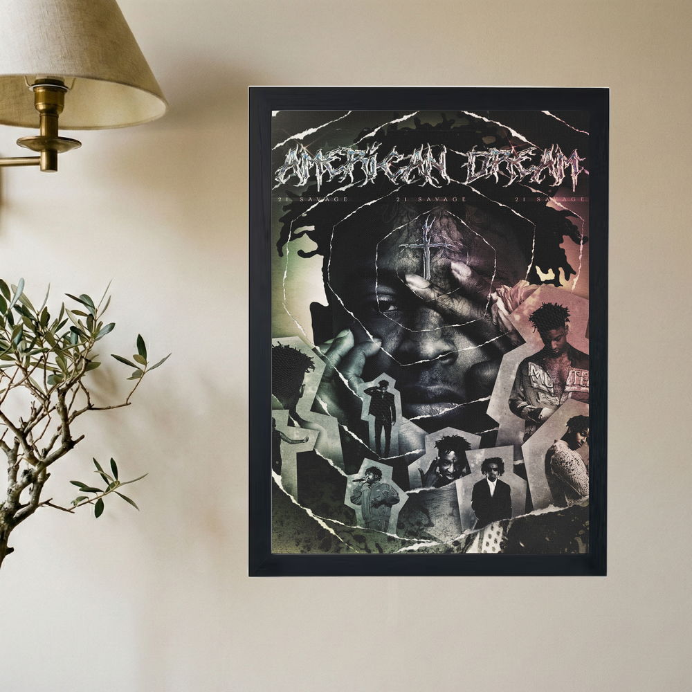 21 Savage 'American Dream Collage' Poster - Mockup 2