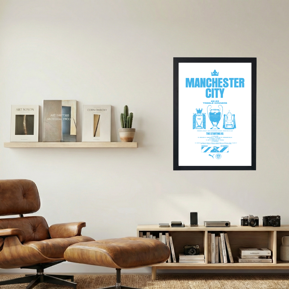 Manchester City 'Treble Winners' Poster - Mockup 1