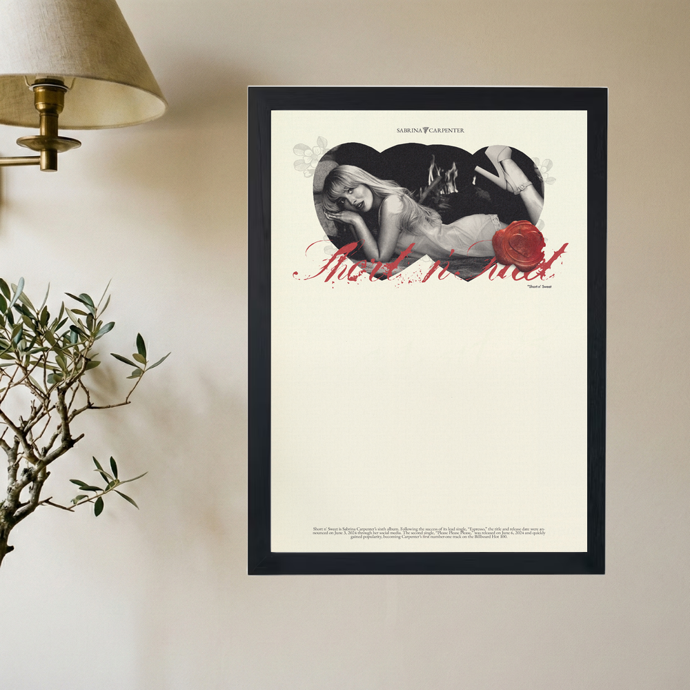 Sabrina Carpenter 'Short N Sweet' Poster - Mockup 2