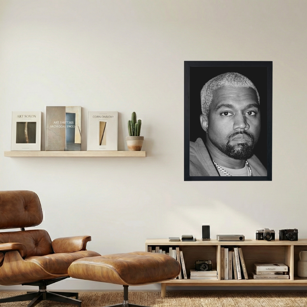 Kanye West 'Ye' B&W Poster - Mockup 1