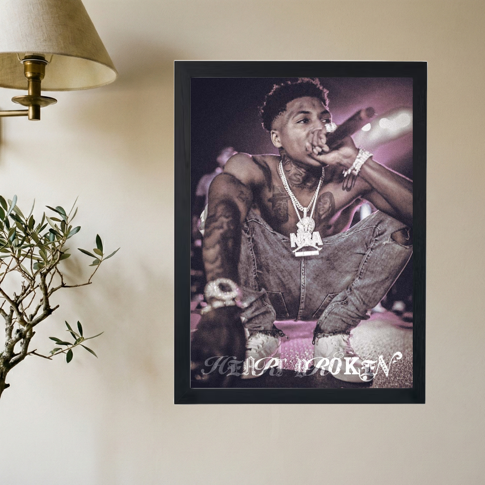 NBA Young Boy 'Heartbreak' Poster - Mockup 2