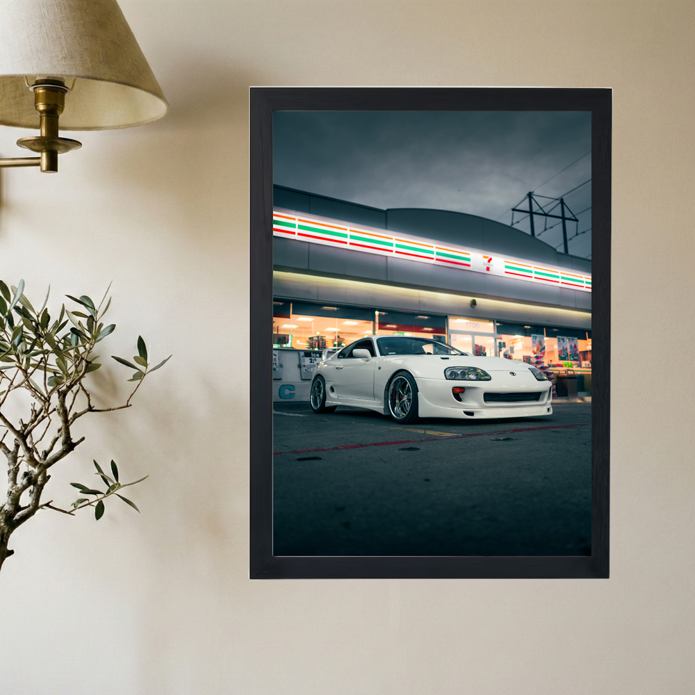 Toyota Supra 'Neon 7/11' Poster - Mockup 2