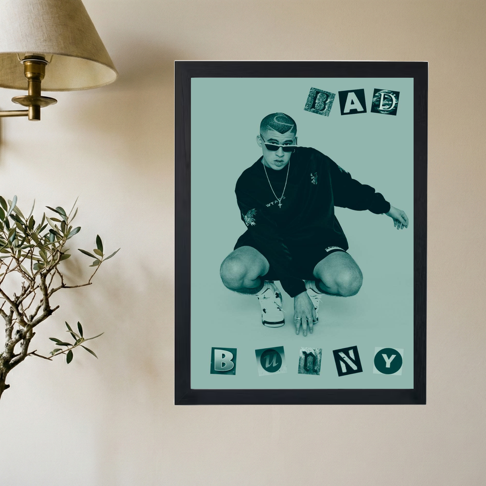 Bad Bunny 'Alphabet Pose' Poster - Mockup 2