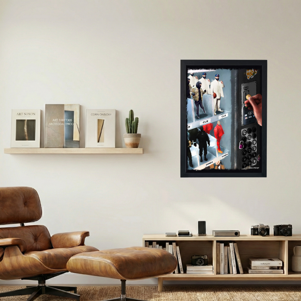 Kanye x Drake 'Vending Classics' Painting Poster - Mockup 1