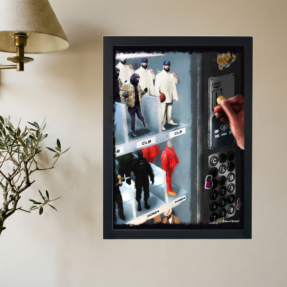Kanye x Drake 'Vending Classics' Painting Poster - Mockup 2