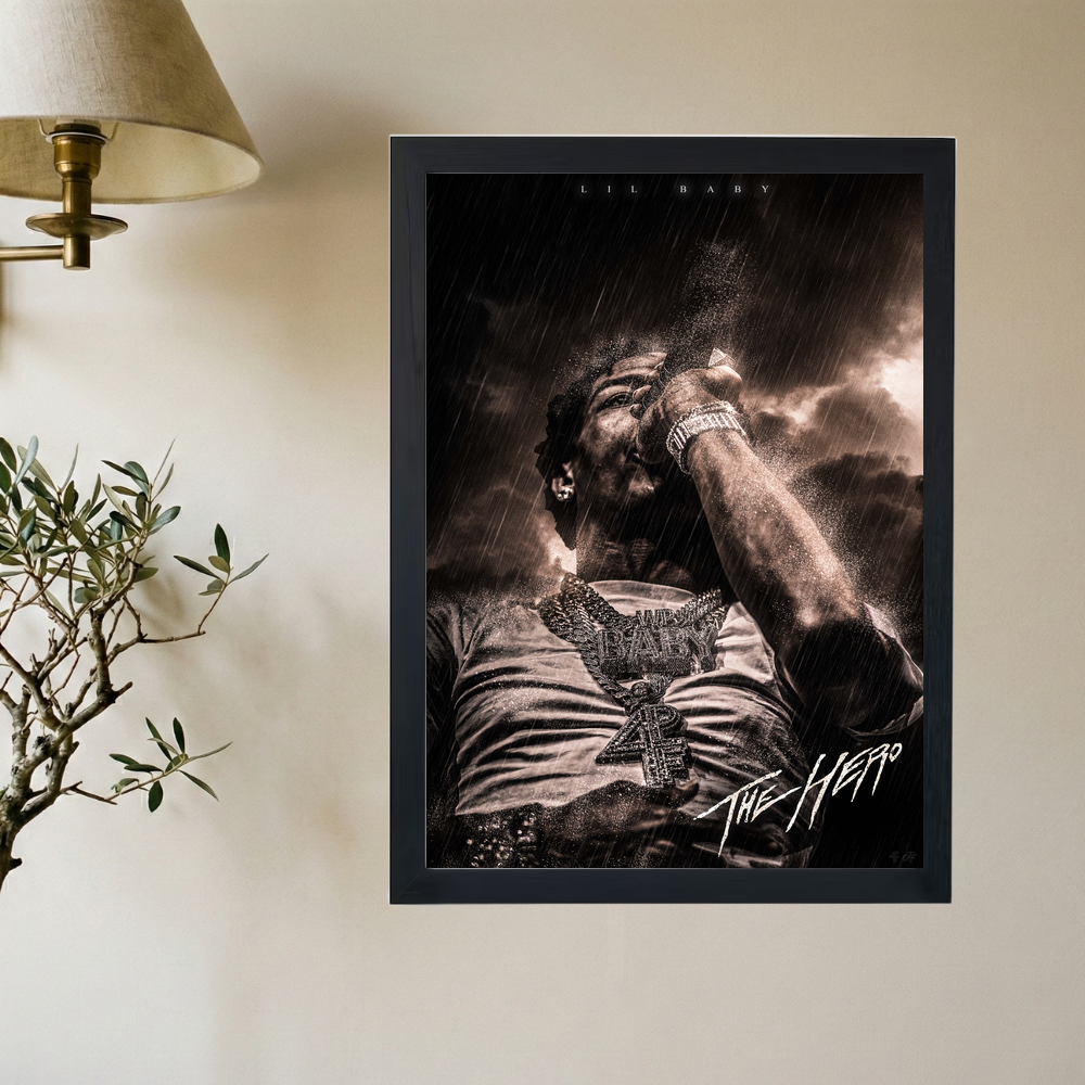 Lil Baby 'The Hero' Poster - Mockup 2