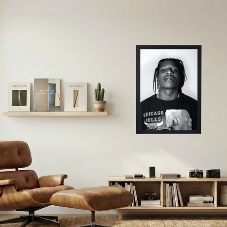 A$AP Rocky B&W 'Pretty Flacko' Poster - Mockup 1