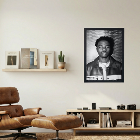 Roddy Ricch B&W 'Cream' Poster - Mockup 1