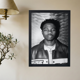 Roddy Ricch B&W 'Cream' Poster - Mockup 2