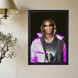 Young Thug 'Purple Coat' Poster - Mockup 2