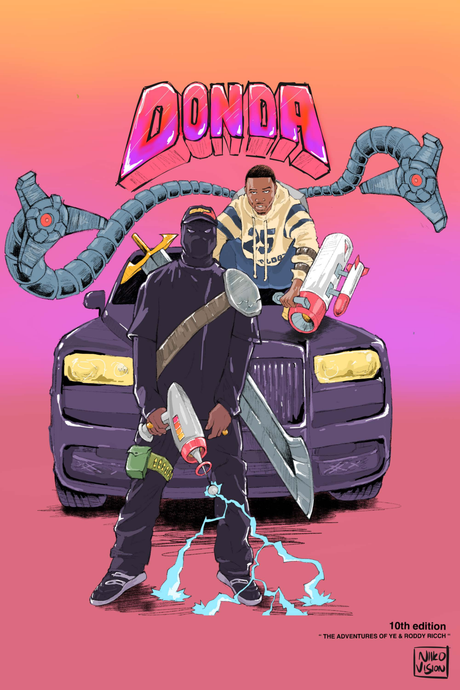 Kanye West x Roddy Ricch 'Pure Souls' Drawing Poster