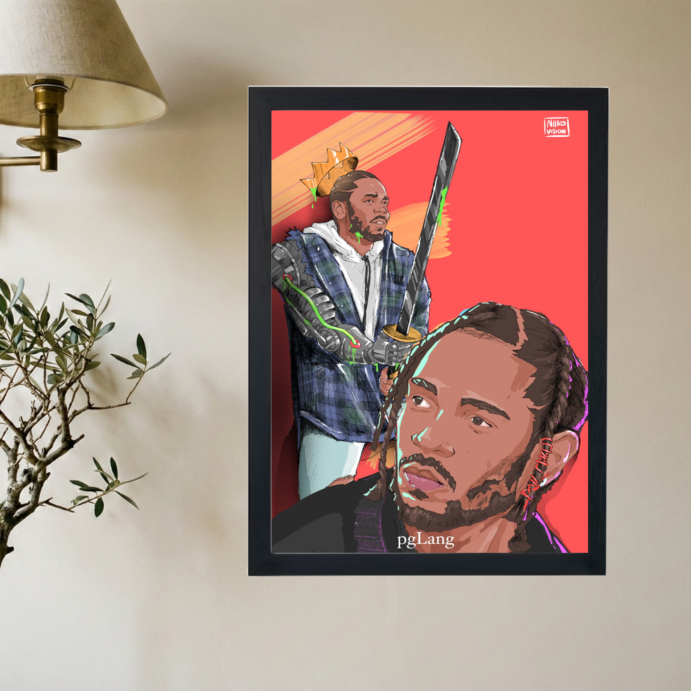 Kendrick Lamar 'pgLang' Drawing Poster - Mockup 2