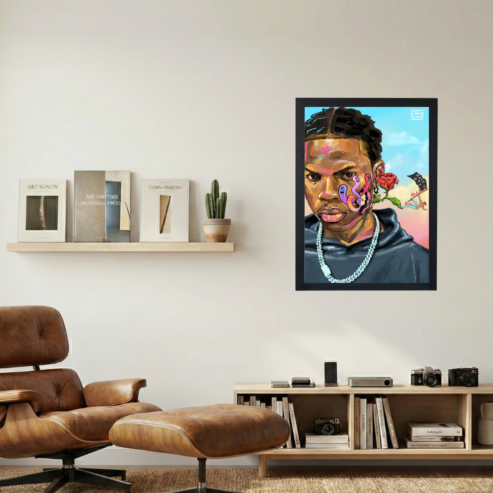 Rema 'Rave or Die' Drawing Poster - Mockup 1