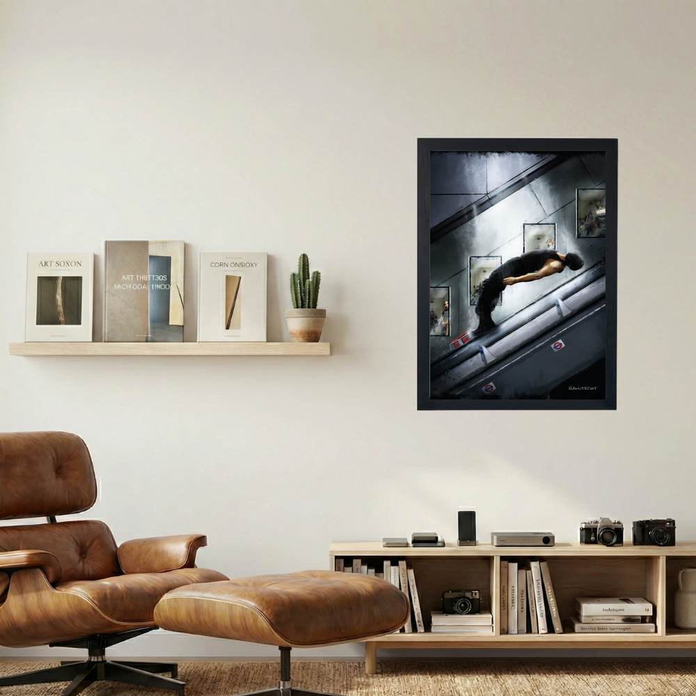 Kanye West 'Subway Levitating' Painting Poster - Mockup 1