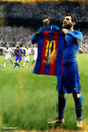Lionel Messi 'Backyard' Painting Poster