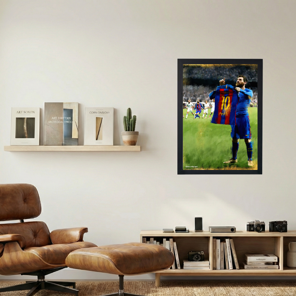 Lionel Messi 'Backyard' Painting Poster - Mockup 1