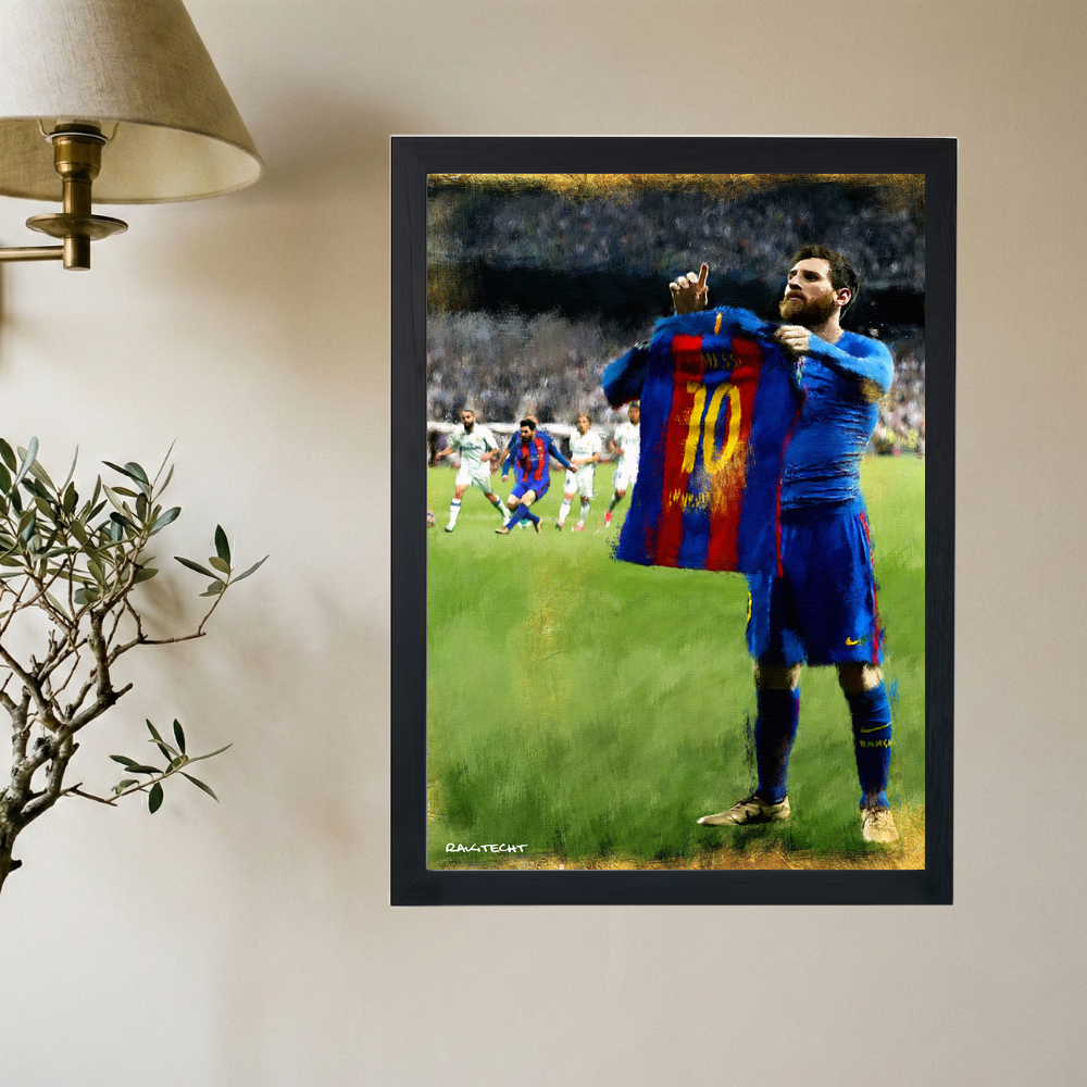 Lionel Messi 'Backyard' Painting Poster - Mockup 2