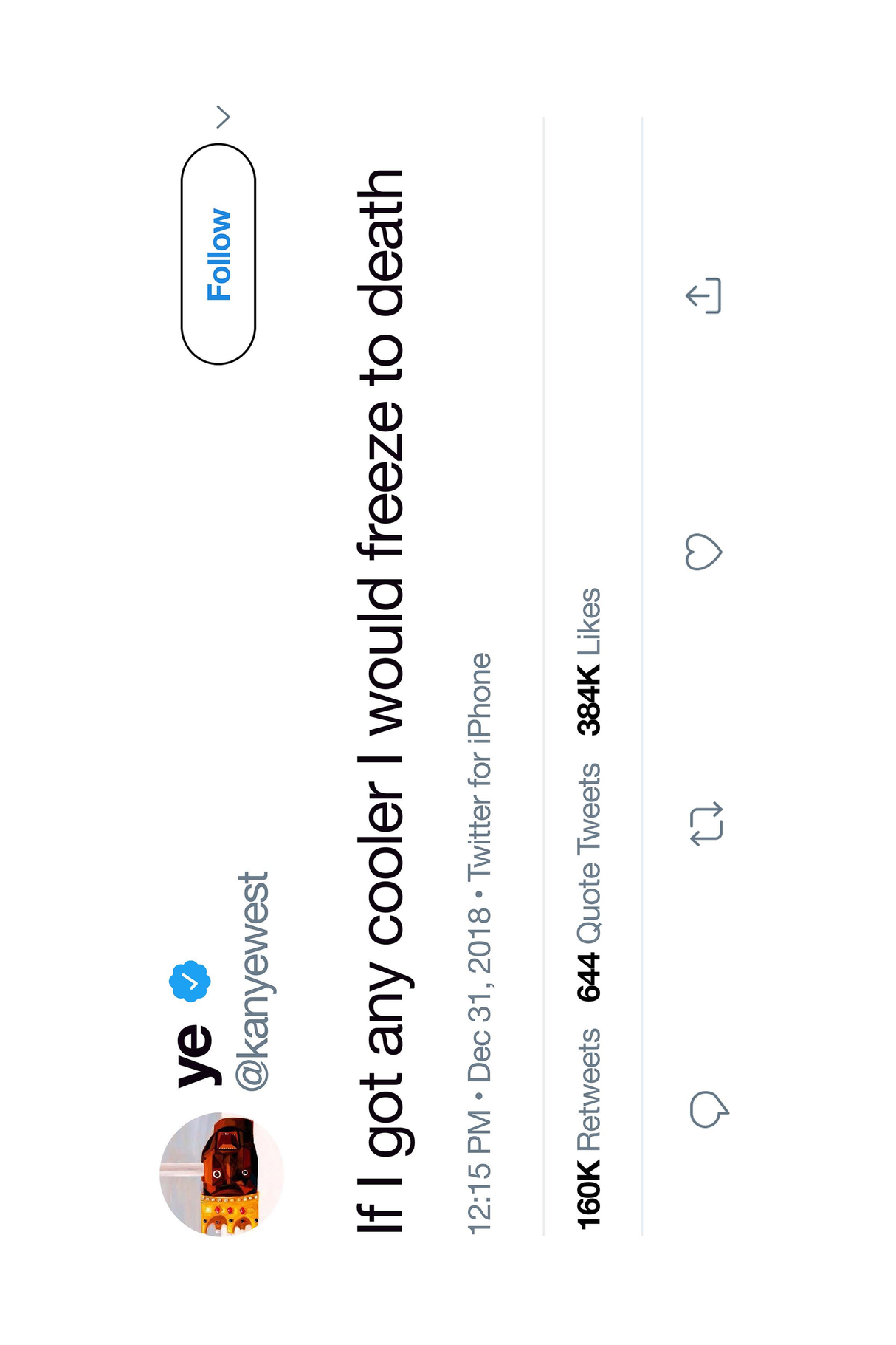 Kanye West 'Freeze 2 Death' Tweet Poster