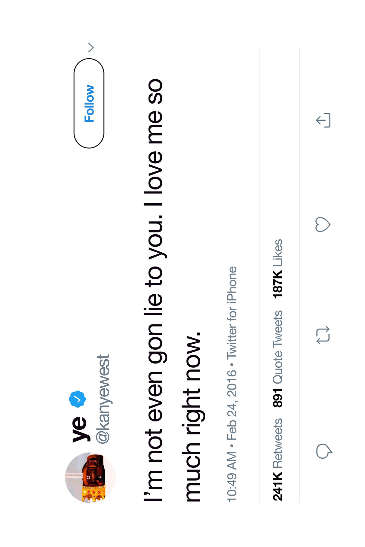 Kanye West 'I Love Me' Tweet Poster