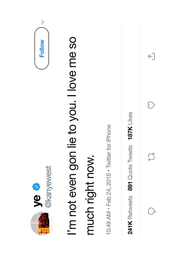Kanye West 'I Love Me' Tweet Poster